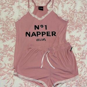 dELiA*s Blush Pajama Set with Lace Accents